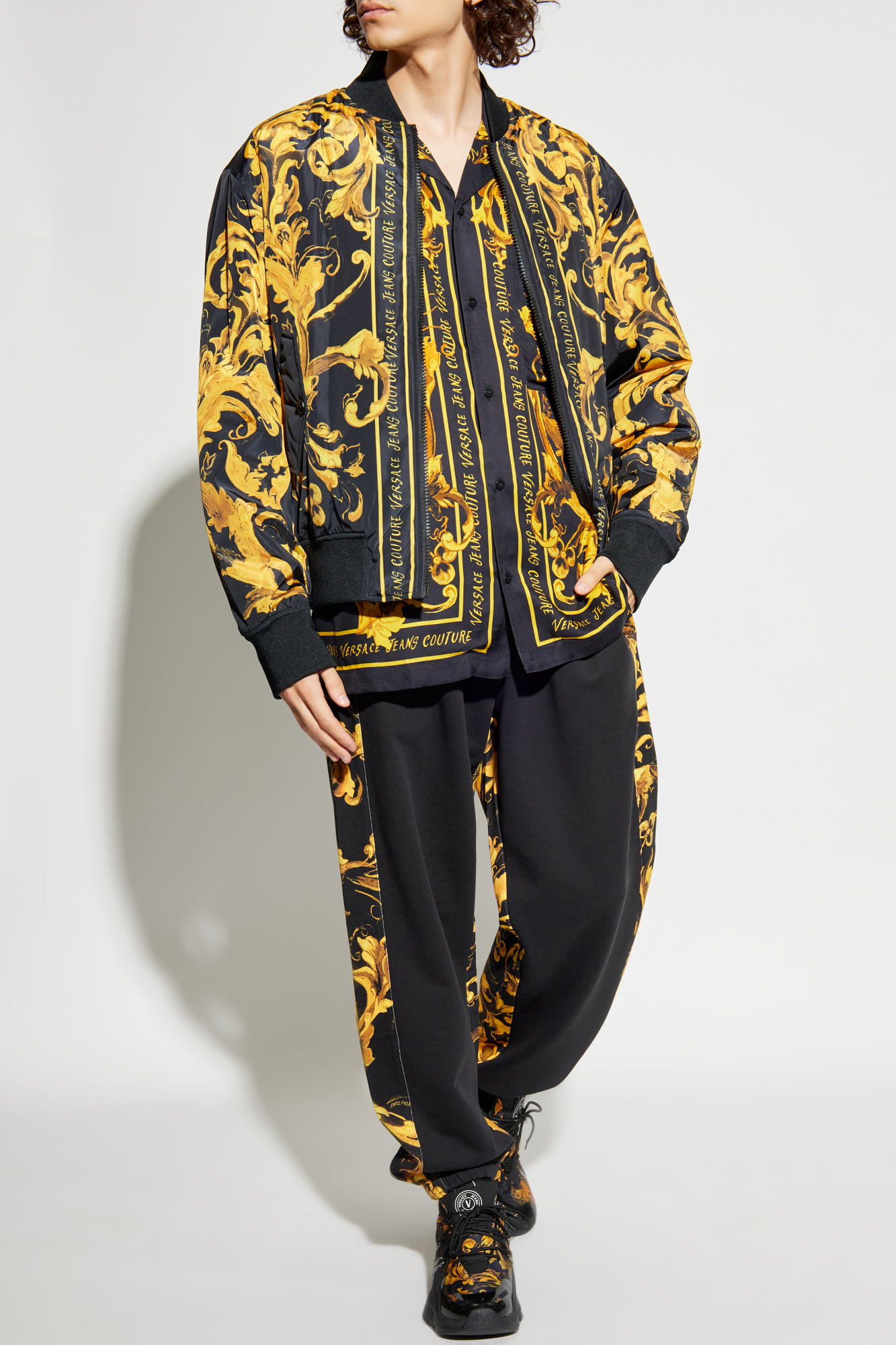 Yellow Shirt with logo Versace Jeans Couture - Vitkac France